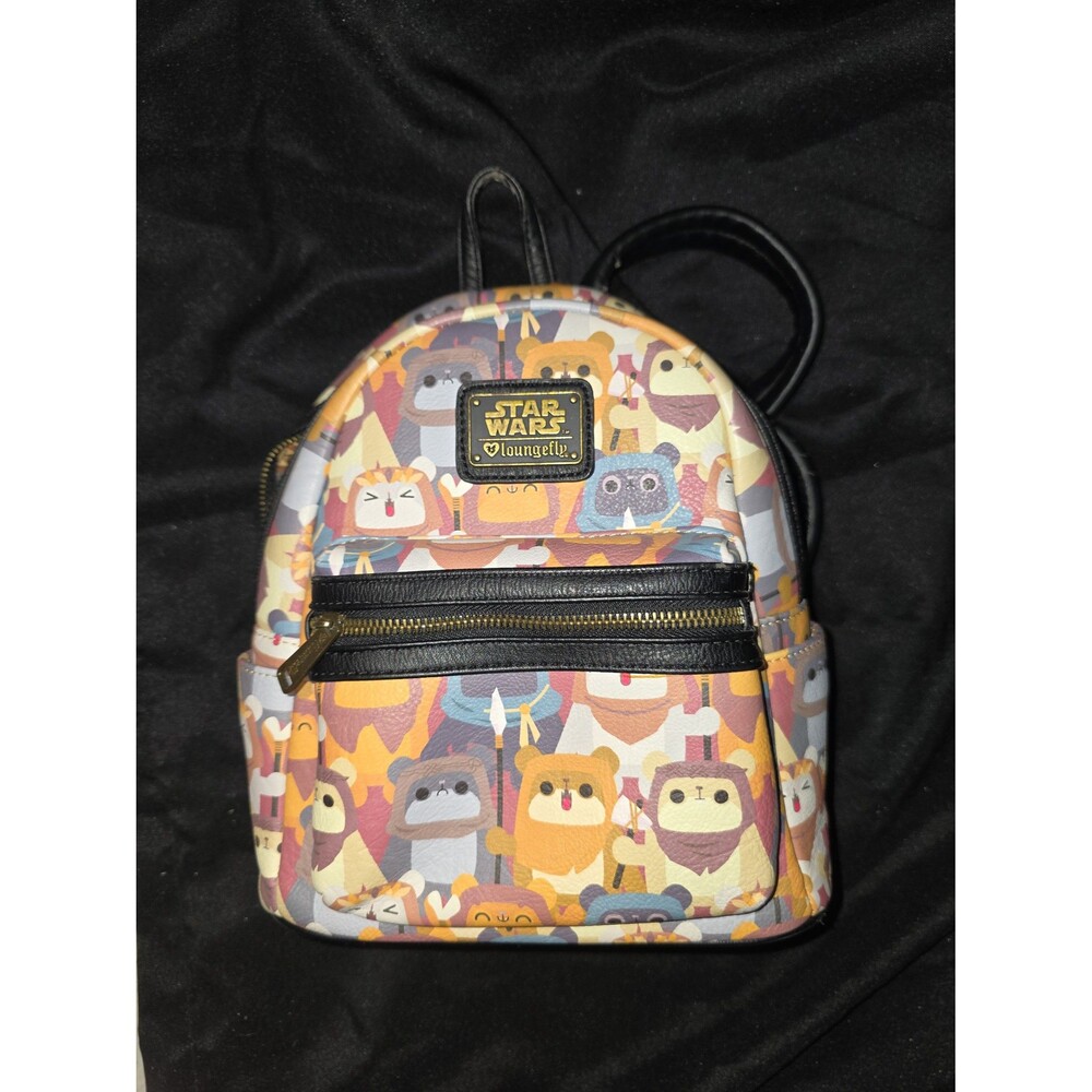 Loungefly disney star wars ewok wicket yub nub mini backpack bookbag bag!